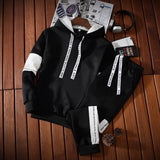 Latest Fashion Hooded Sweatshirt and Sweatpants Two Piece Set Loose Top for Men