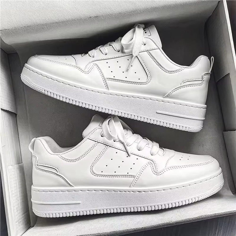 Thick Heel Fashion Solid Color Lace Up Sneakers for Women