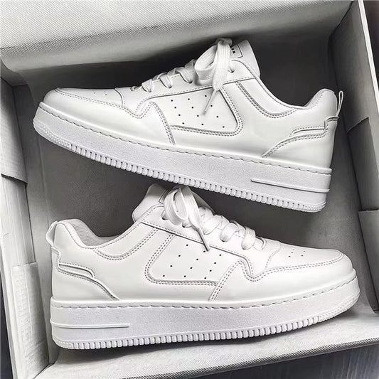 Thick Heel Fashion Solid Color Lace Up Sneakers for Women