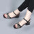 Rhinestone Decor Low Heel Sandals for Women