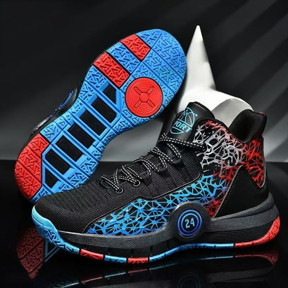 High Top Fashion Printed Mesh Sneakers for Men