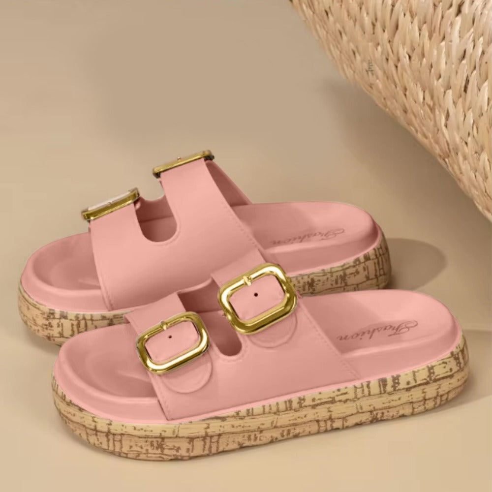 Double Buckle Band Summer Fashion Sandals for Women