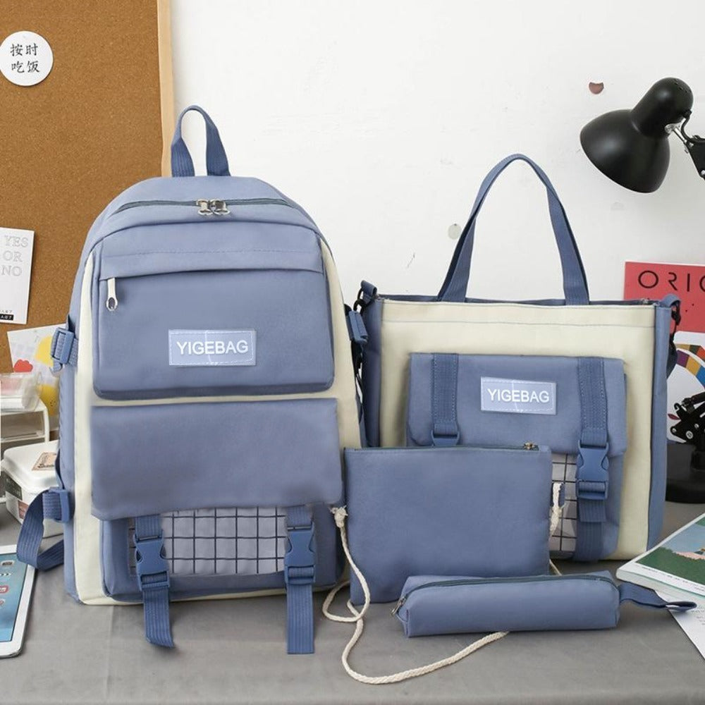 Large Capacity Teenage Backpack Bag Hand Bag Purse Kit
