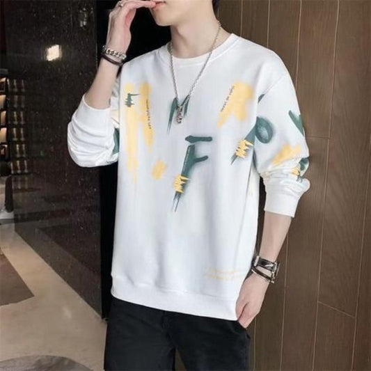 Printed Fashion Long Sleeve Round Neck Pullover for Men