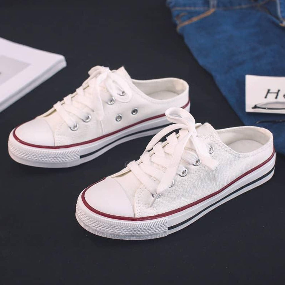 Slip On Lace Up Canvas Shoe Sandals for Women