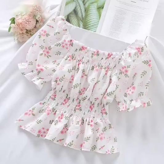 Off Shoulder Korean Style Blouses Shirt for Women