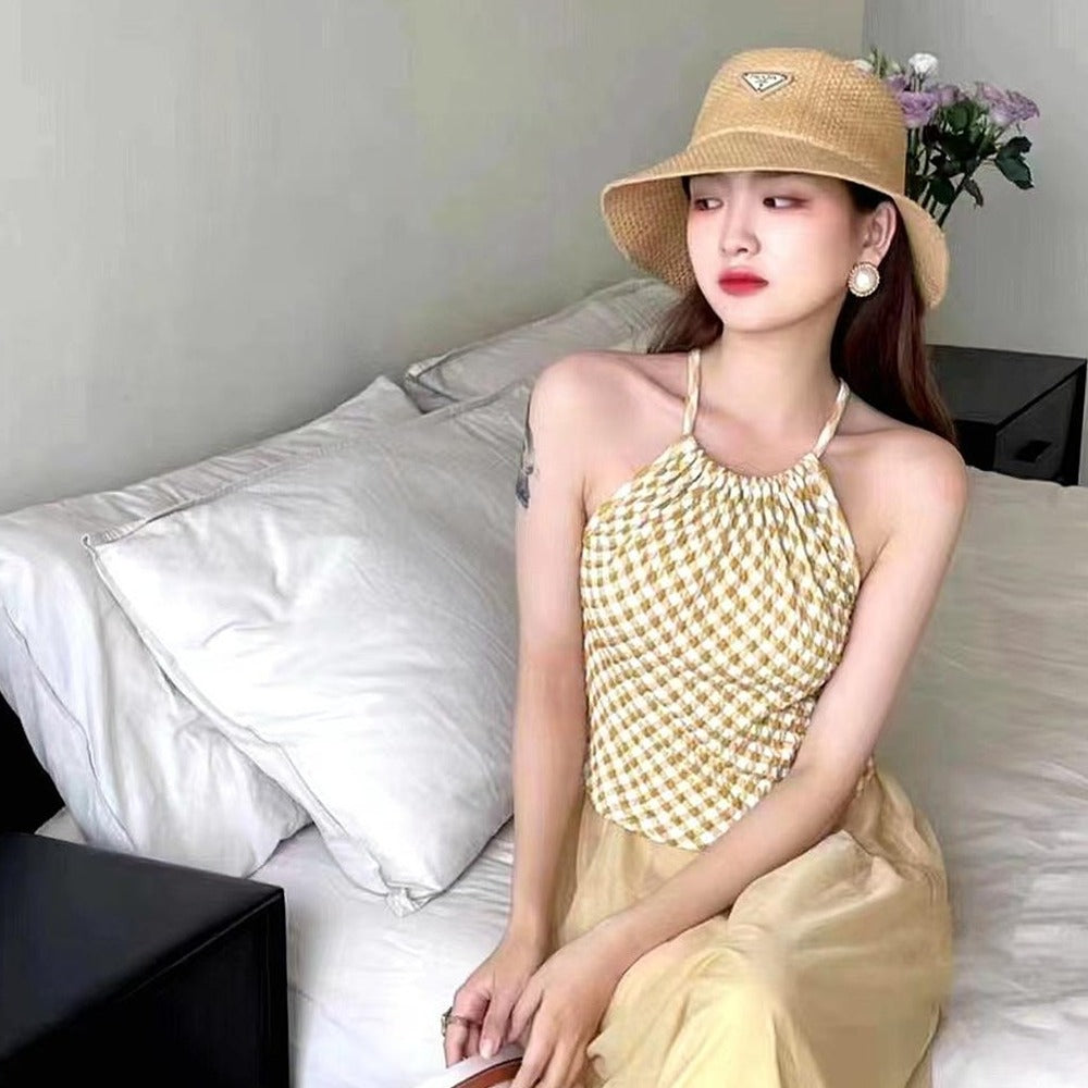 Stretchable Sleeveless Crepe Scarf Tube Camisole Top for Women