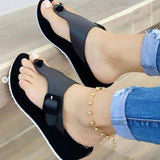 Solid Summer Fashion T-strap Sandals for Women