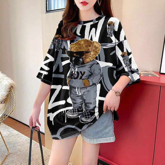 Printed Fashion Short Sleeve Oversized T-Shirt for Women