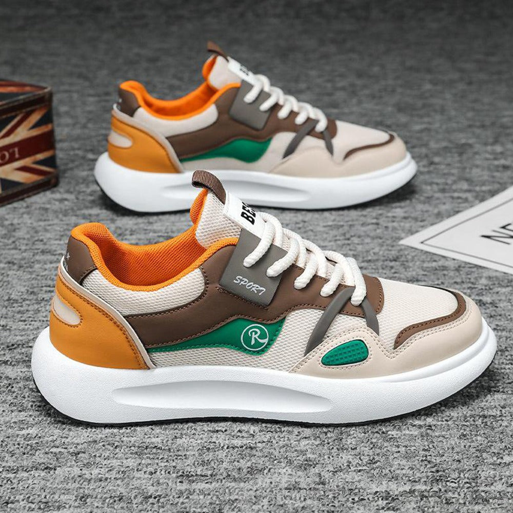Color Block Fashion Rubber Thick Sole Sneakers for Men