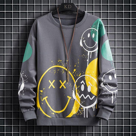 Printed Pattern Long Sleeve Pullover T-shirt for Men