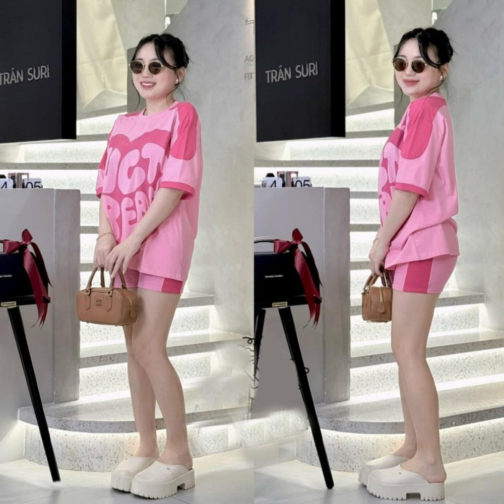 Retro Fashion T-shirt & Mini Shorts for Women