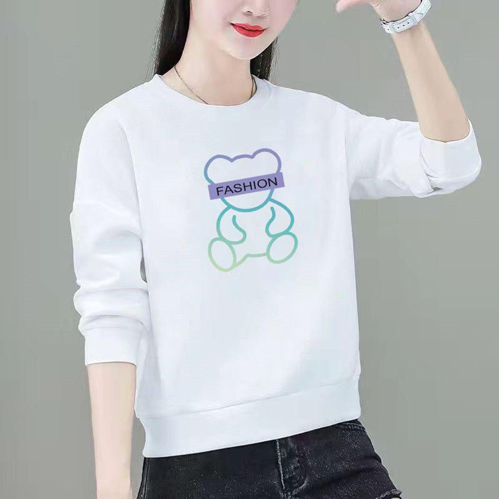 Printed Pattern Warm Fleece Full Sleeve Pullover for Women