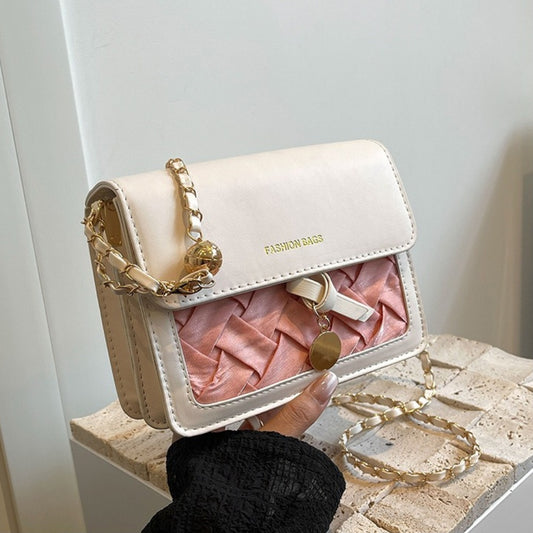 Trendy Square Solid Color Crossbody Bag for Women