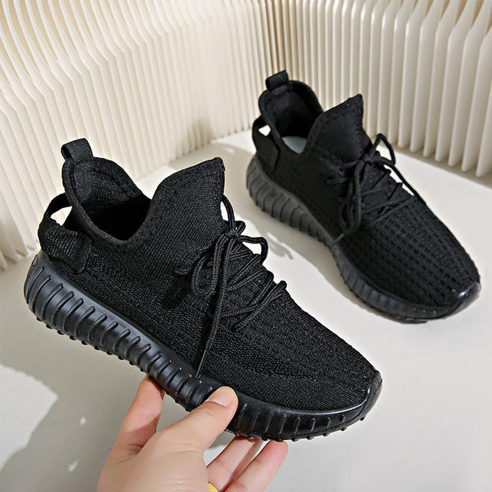 Breathable Mesh Fashion Solid Knitted Sneakers for Women