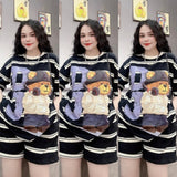 Printed Fashion Short Sleeve T-shirt & Shorts for Women