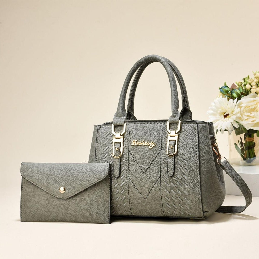 Embroidery Pattern Solid Hand Shoulder Bag & Purse for Women