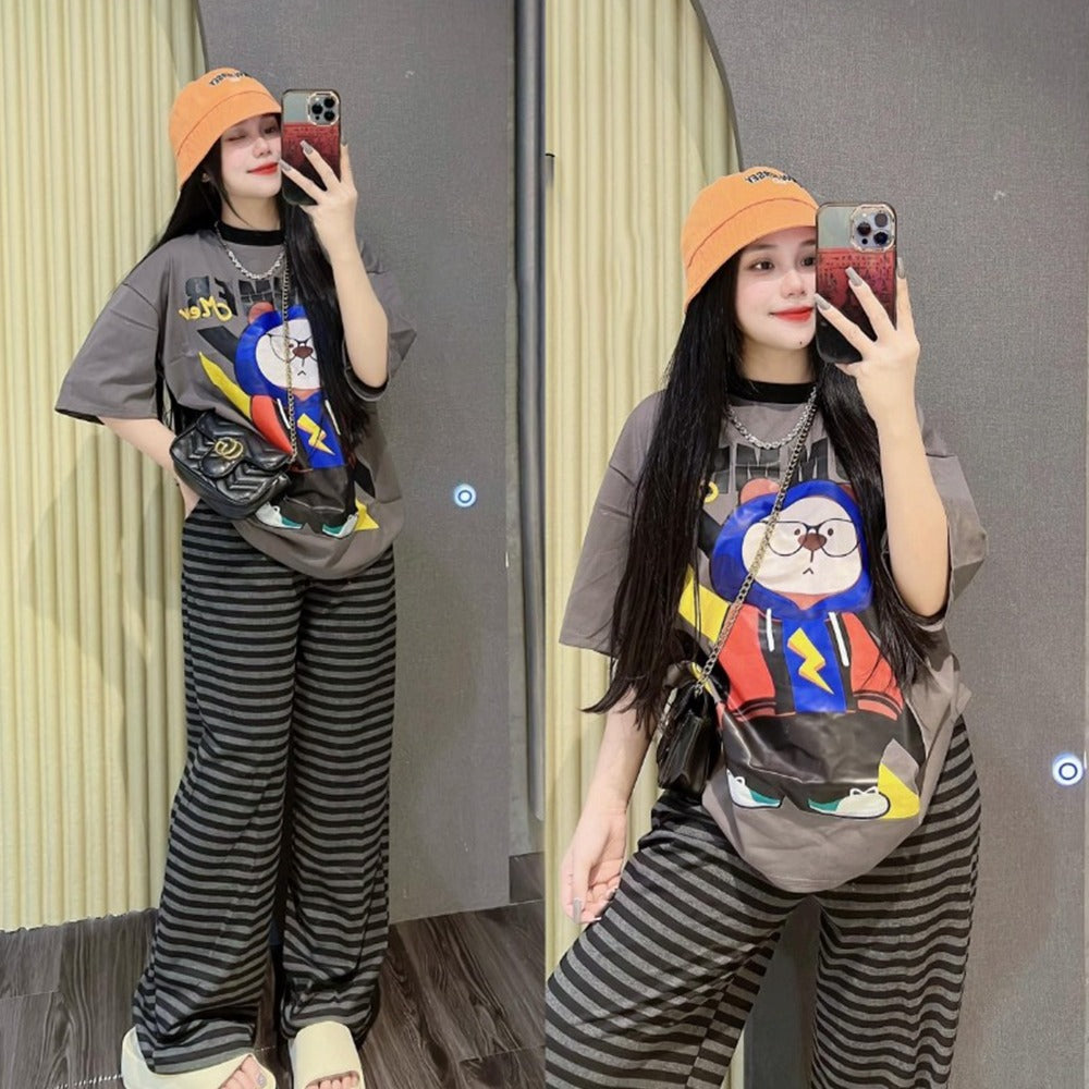 Graphic Printed Fashion Short Sleeve T-shirt for Women