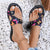 Open Toe Printed Fashion Flat - Summer Beach Slide Sandals for Women