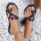 Open Toe Printed Fashion Flat - Summer Beach Slide Sandals for Women
