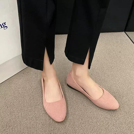 Flat Solid Color Pointed Toe Shoes for Women