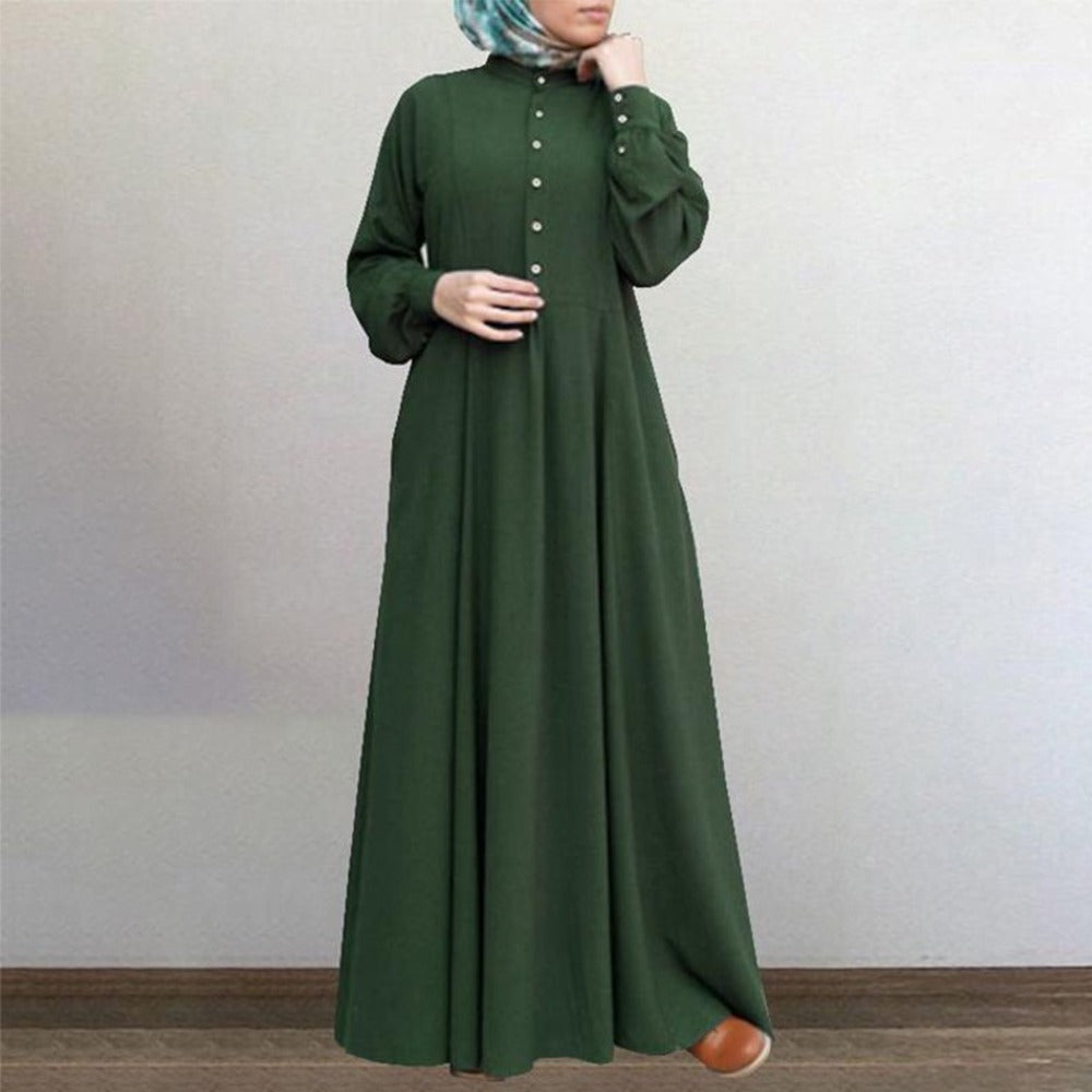 Solid Color Long Fashion Kaftan Abaya for Women