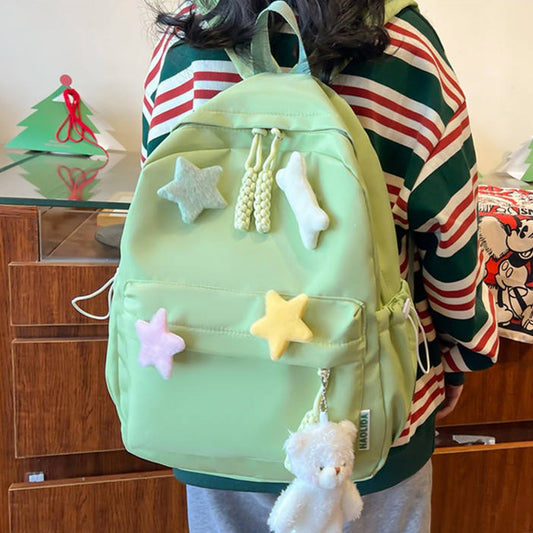 Preppy Star Decor Backpack Bag for Women