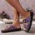 New Double Band Printed Fashion Flat Sandals for Women