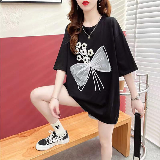 Short Sleeve Printed Fashion Oversized T-shirt for Women