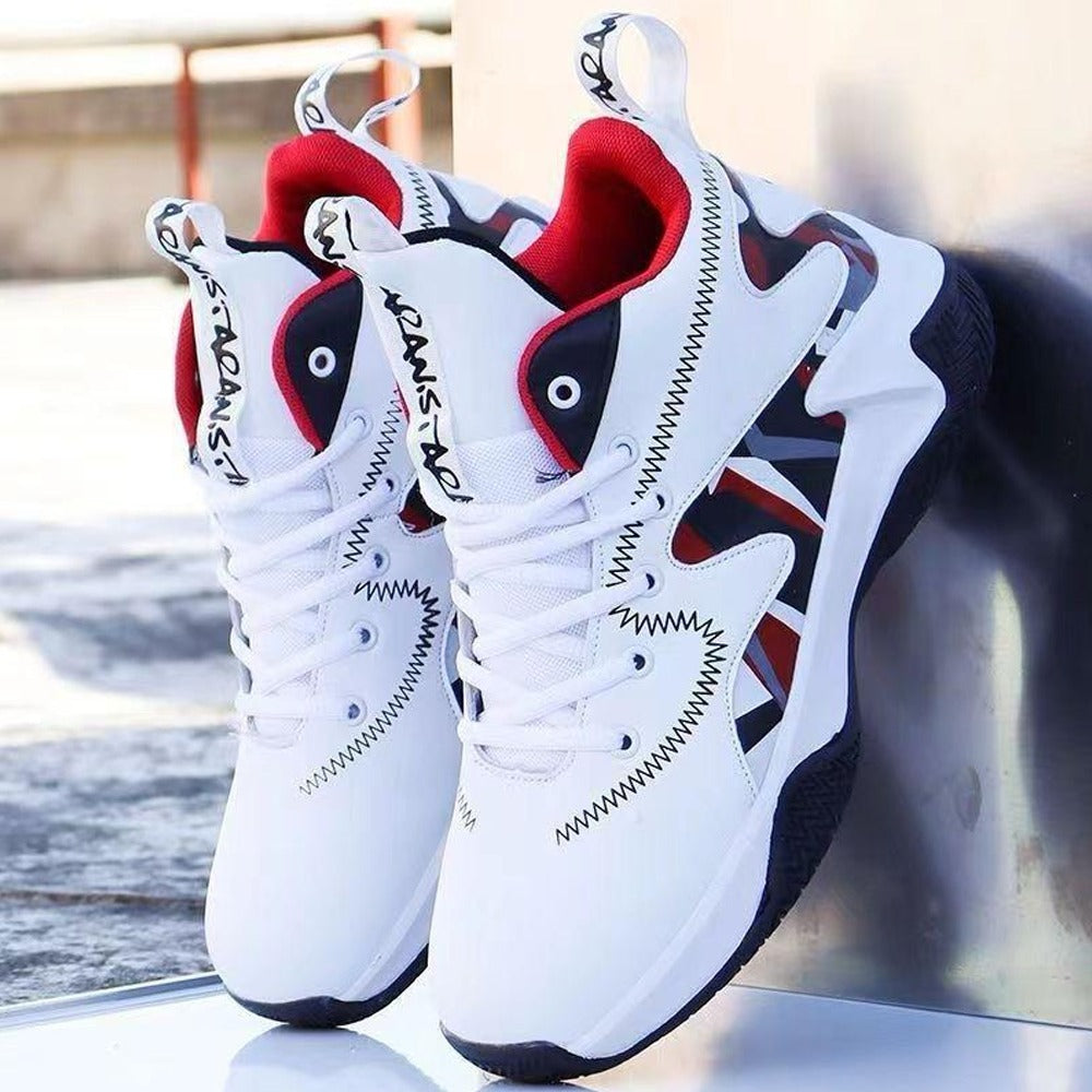 Korean Fashion Medium Cut Color Mixed Pattern Sneakers for Men