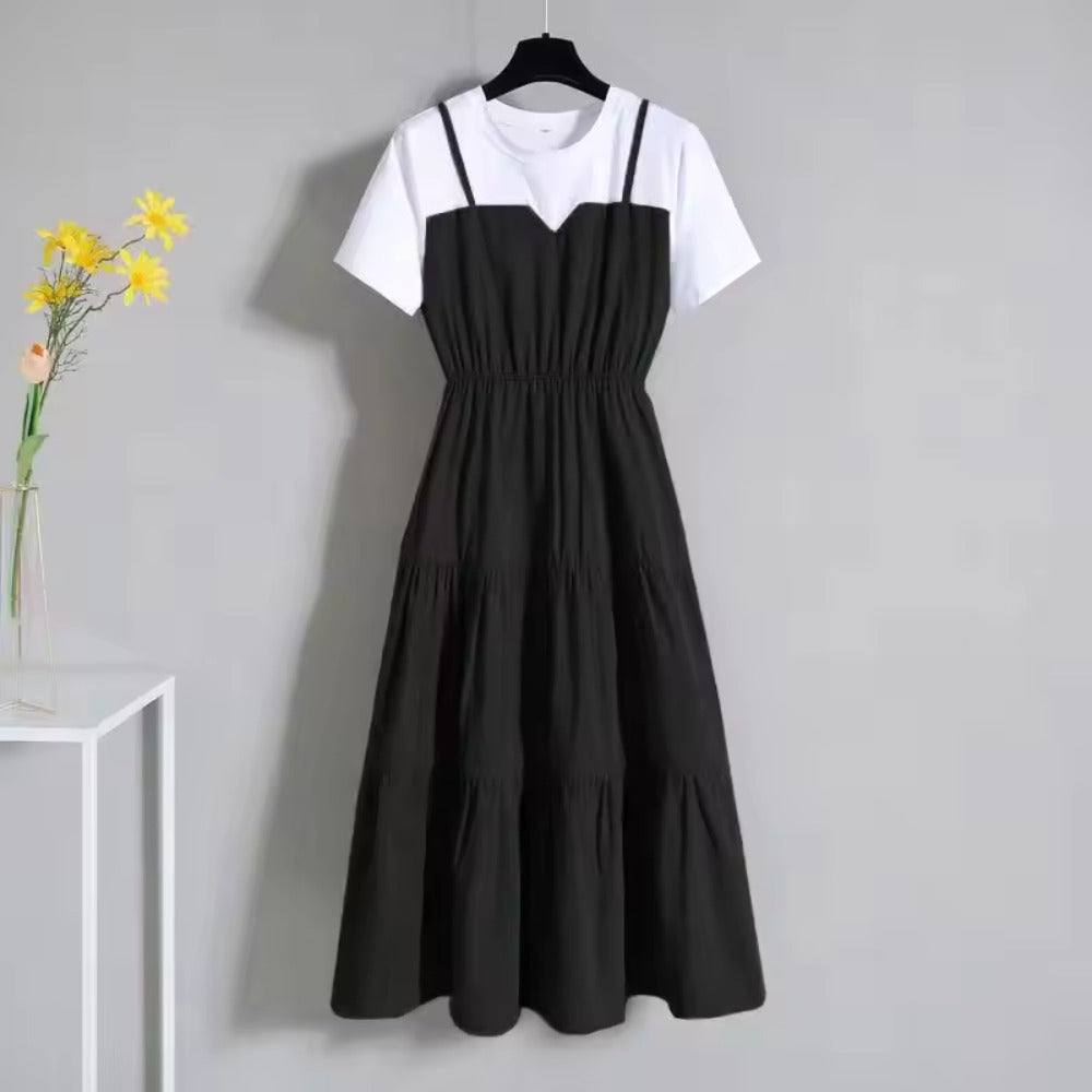 Korean Fashion Strapless Midi Slimming Dress for Women