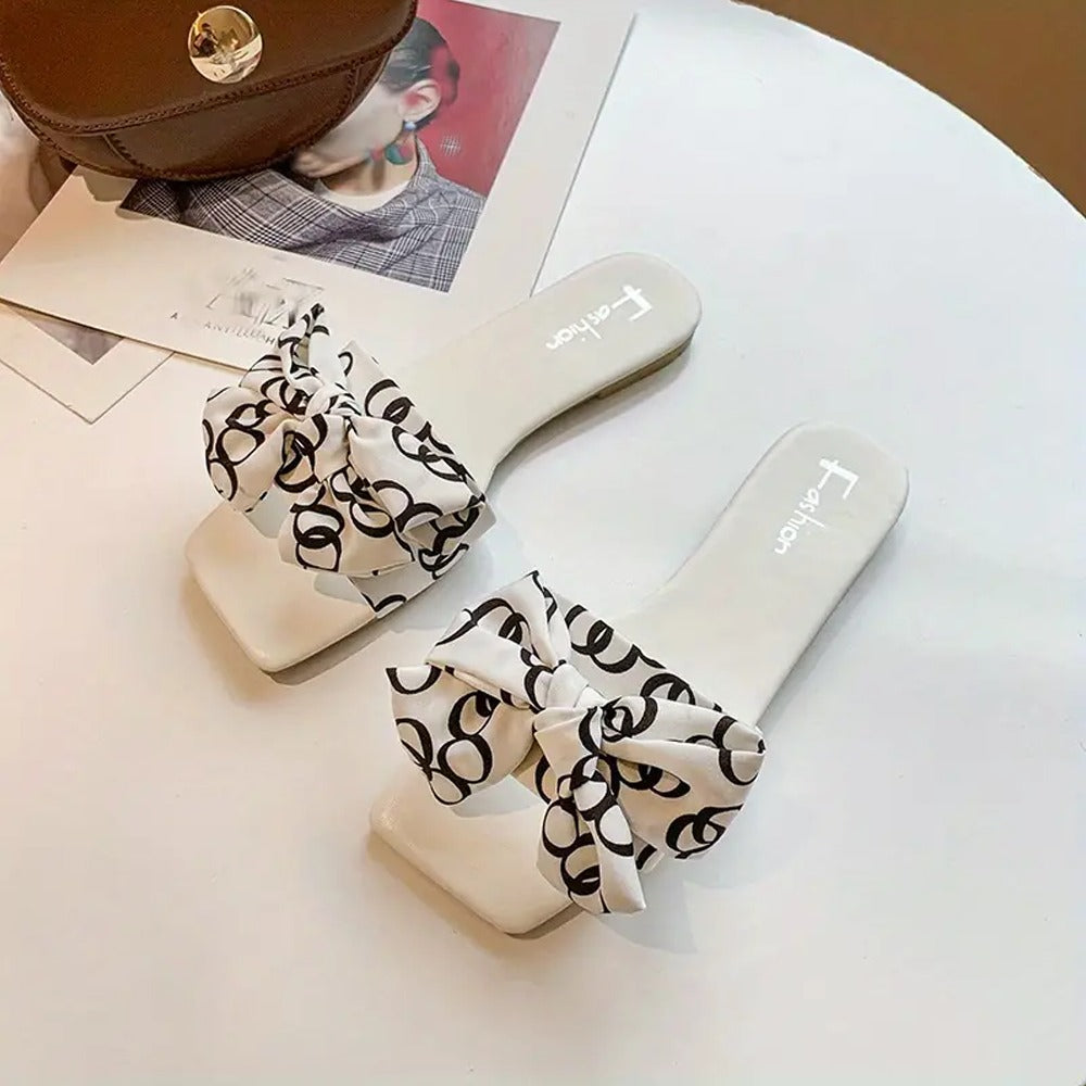 Beach Toe Sandals Bow Square Sandals for Women