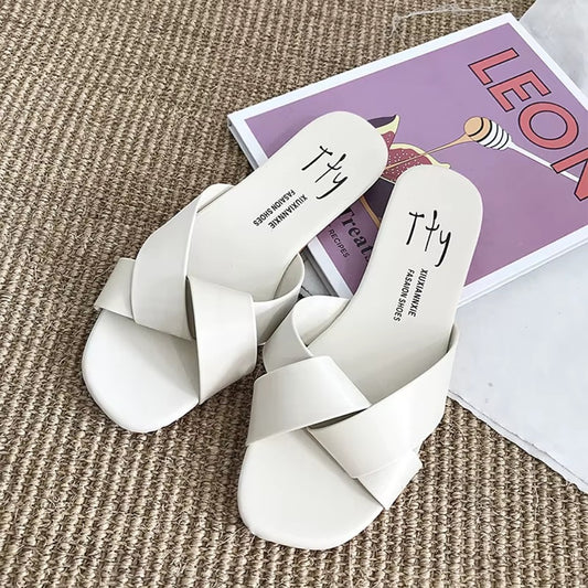 Summer Fashion Solid Pattern Slip-On Sandals for Women