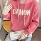 Autumn Winter Full Sleeve Txt Printed Hoodies for Women