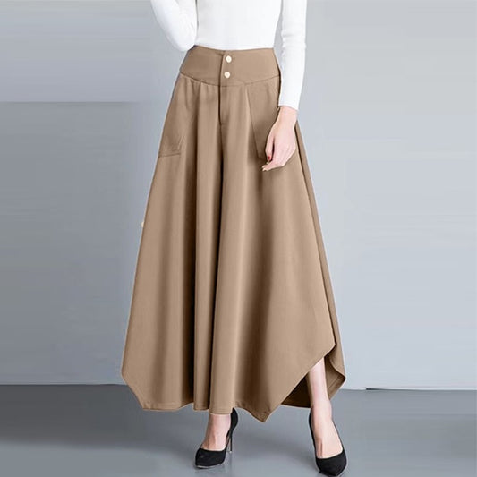 Vintage Oversized Solid Color Button Pants for Women