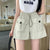 High Waist Fashion Double Pocket Shorts for Women