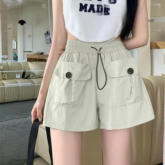 High Waist Fashion Double Pocket Shorts for Women