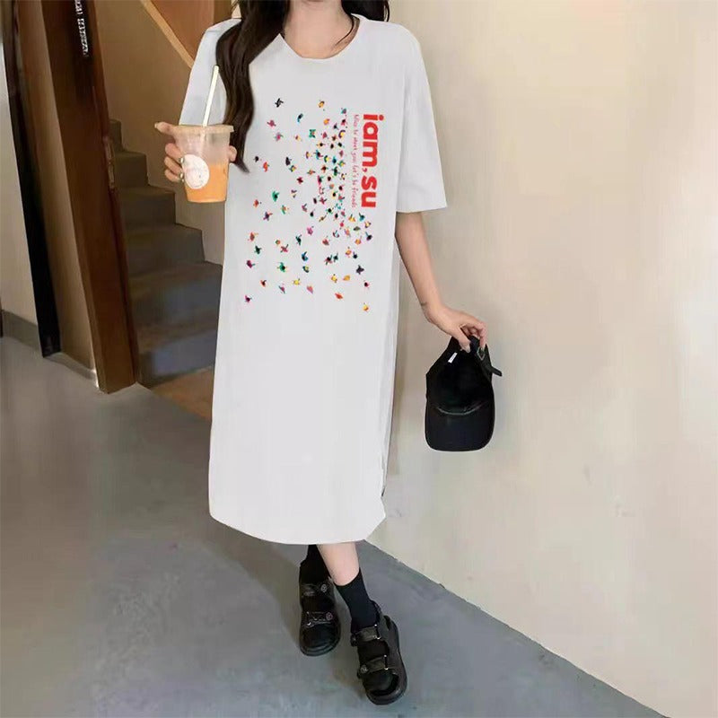 Designer Pattern Korean Style Home Wear Dress for Women