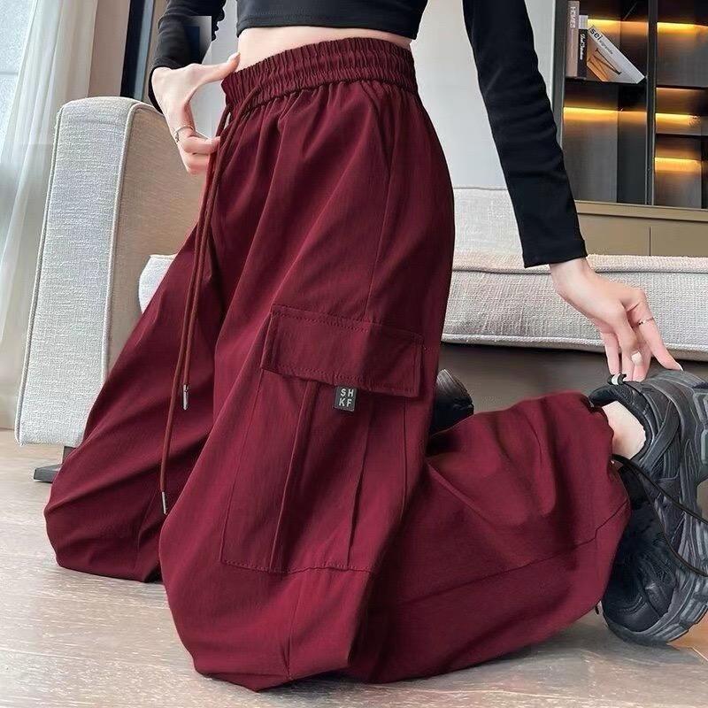 American Fashion Solid Cargo Long Pants for Women