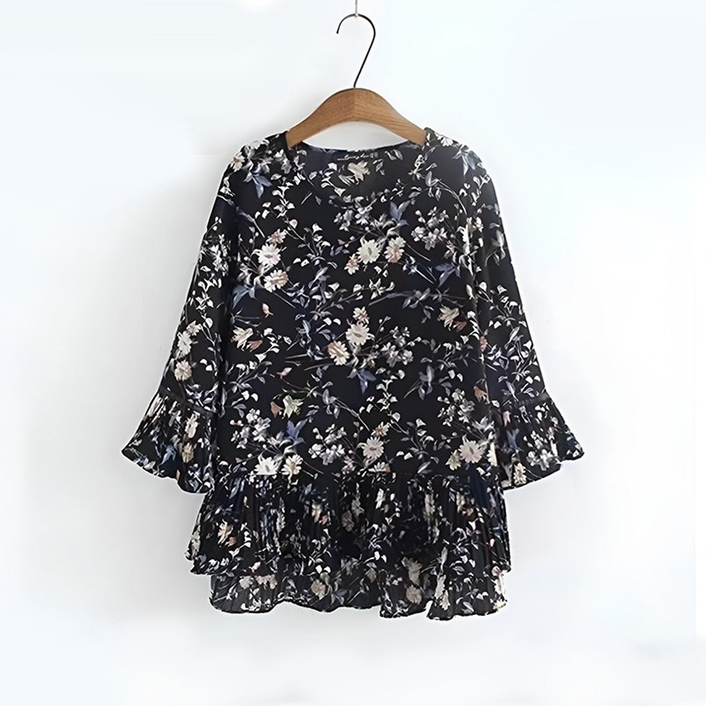 Chiffon Floral Printed Fashion Top for Women