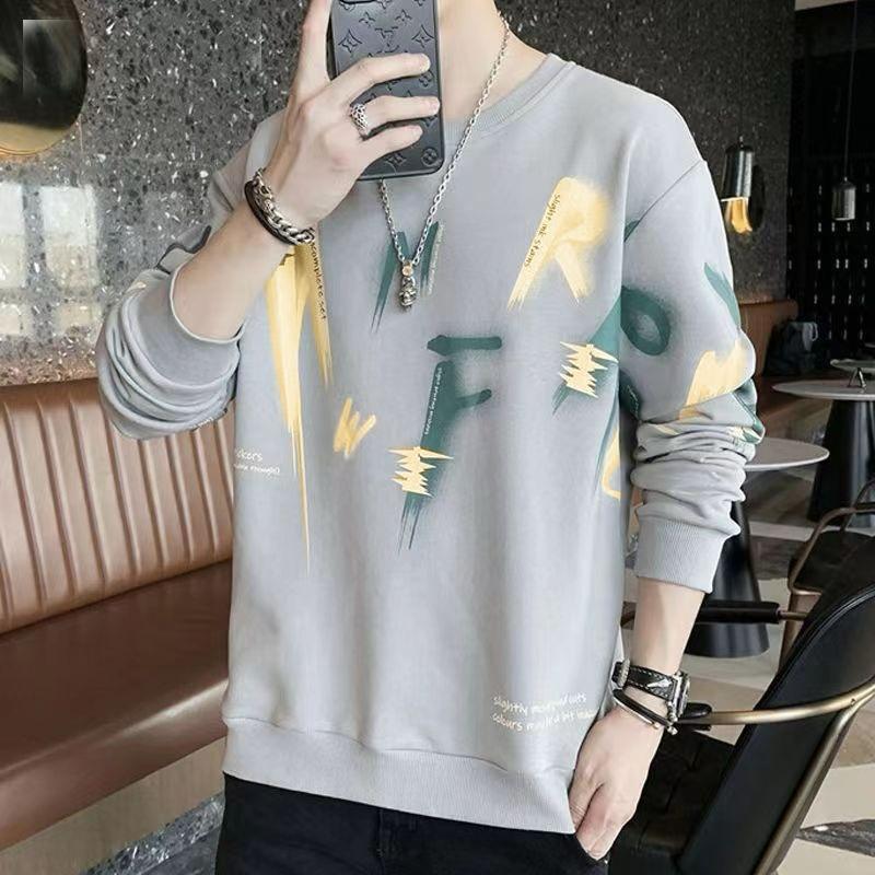 Printed Fashion Long Sleeve Round Neck Pullover for Men