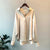Solid Ice Silk Polyester Fashion Long Sleeve Shirt for Women