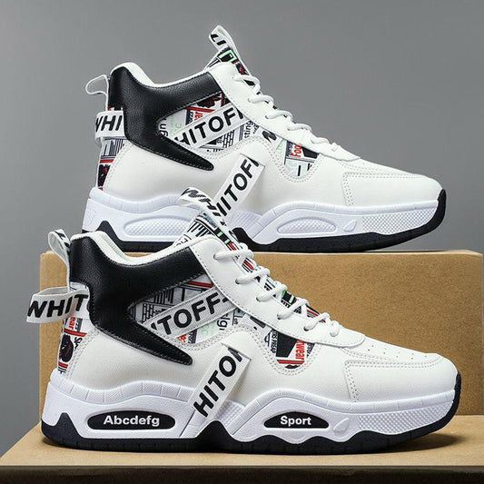 Text Printed High Top Fashion Sneaker Shoes for Men