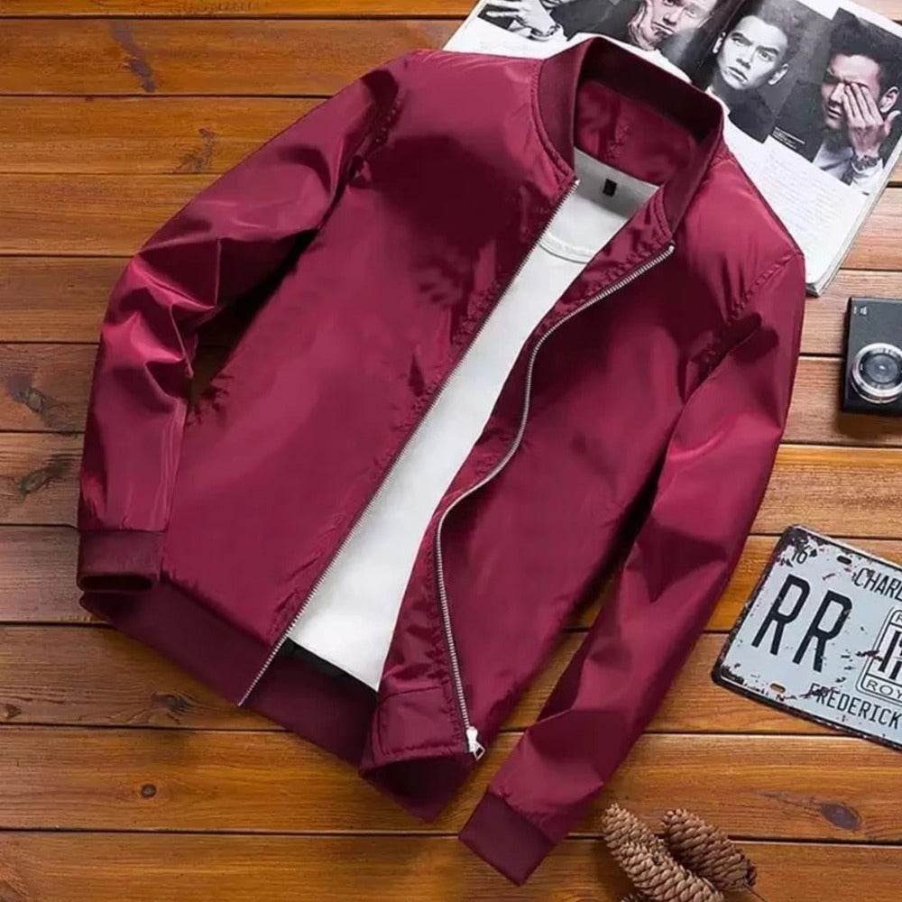 Spring Fashion Slim Solid Color Bomber Jacket for Men