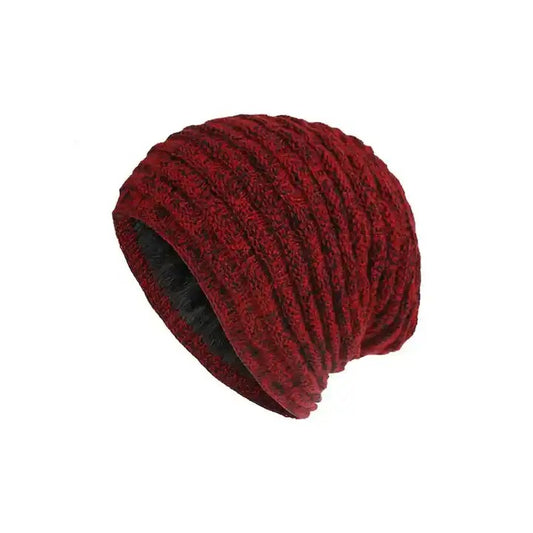 Vintage Fashion Solid Cuffed Winter Hat Knit with Warm Cap for Women