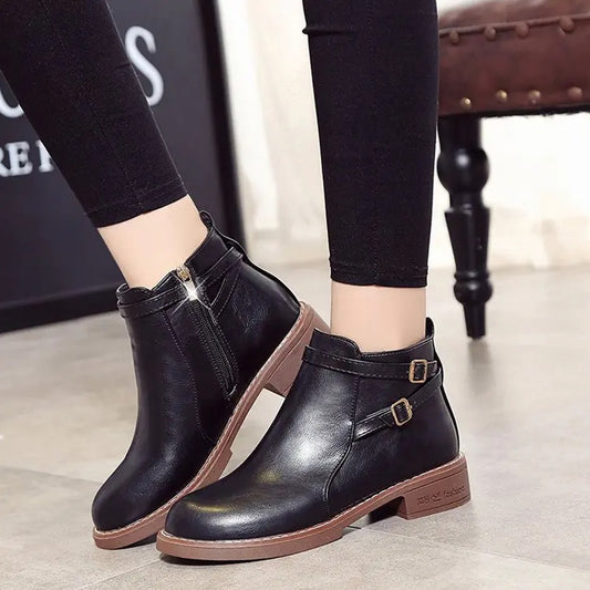 Flat Ankle Low Cut Fashion Cute Boots for Women