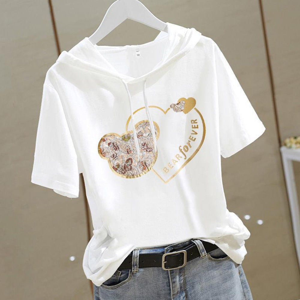 Love Printed Fashion Short Sleeve T-shirt for Women
