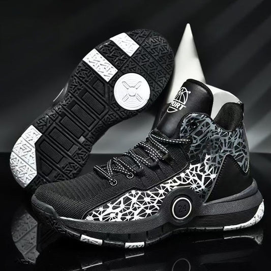 High Top Fashion Printed Mesh Sneakers for Men