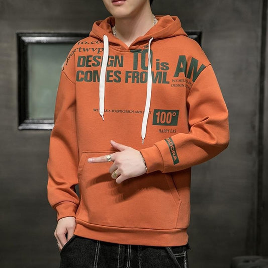 Winter Comfy Text Printed Fashion Full Sleeve Hoodies for Men