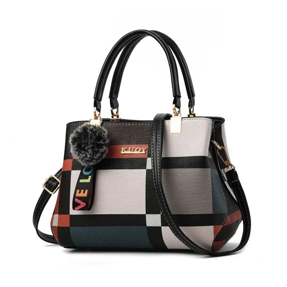 Luxury Plaid Pattern Tote Shoulder Handbag for Women